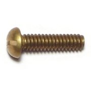 MIDWEST FASTENER #10-24 x 3/4 in Slotted Round Machine Screw, Plain Brass, 20 PK 61493